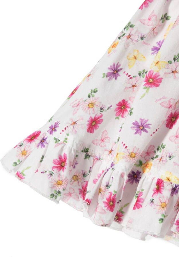 Monnalisa rok met bloemenprint Wit
