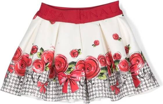 Monnalisa Rok met bloemenprint Wit