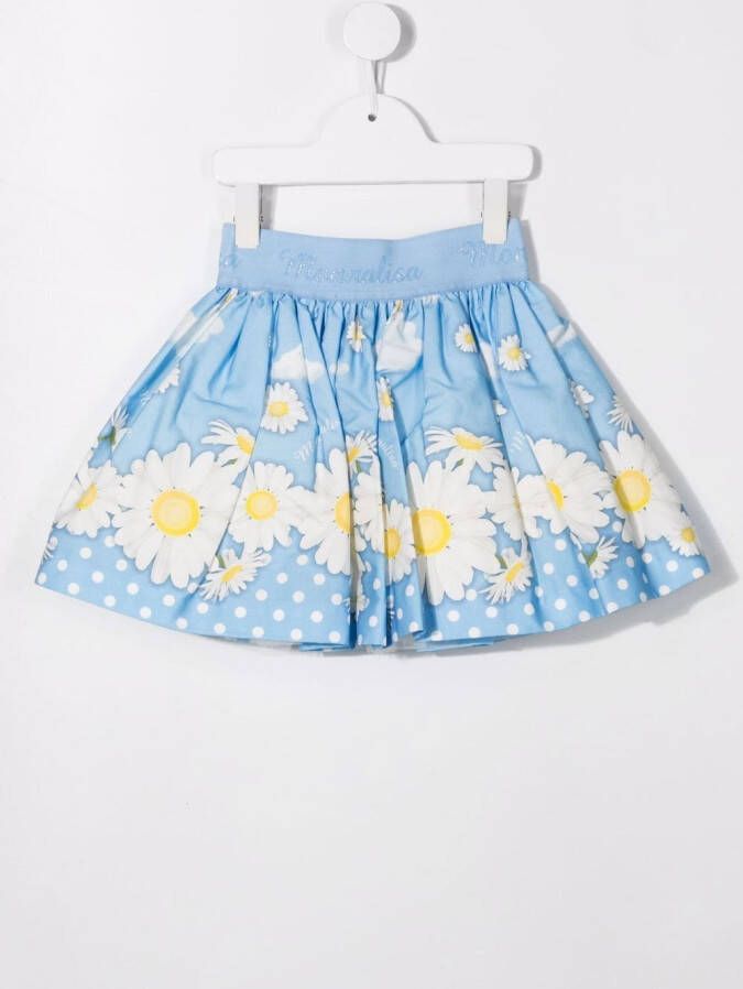 Monnalisa Rok met madeliefjesprint Blauw