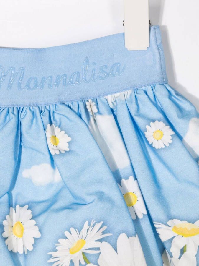 Monnalisa Rok met madeliefjesprint Blauw