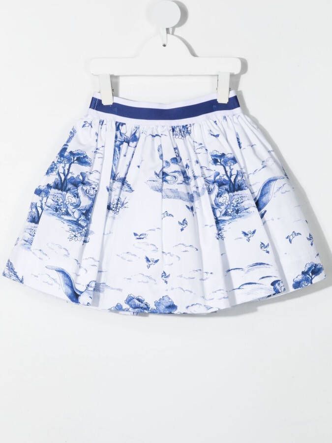 Monnalisa Rok met print Wit