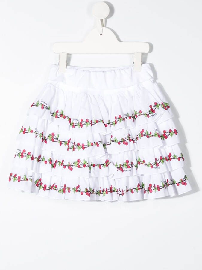 Monnalisa Rok met print Wit