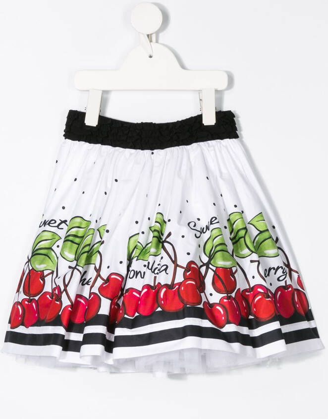 Monnalisa Rok met print Wit
