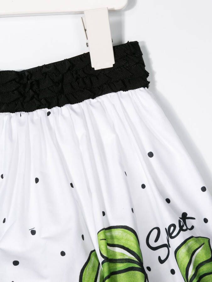 Monnalisa Rok met print Wit