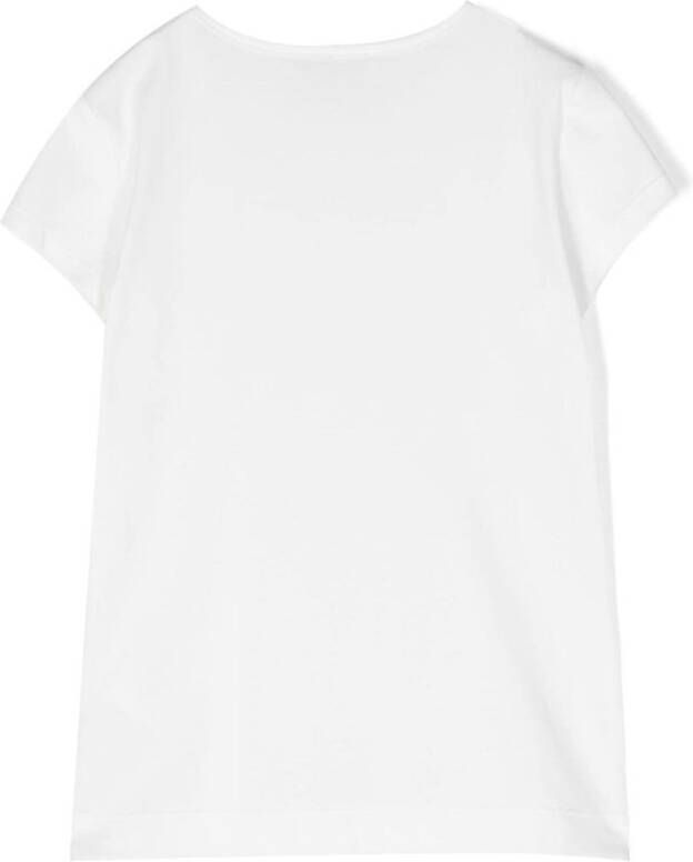 Monnalisa T-shirt met roosprint Wit
