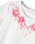Monnalisa T-shirt met roosprint Wit - Thumbnail 3