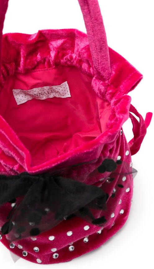 Monnalisa Schoudertas verfraaid met kristallen Roze