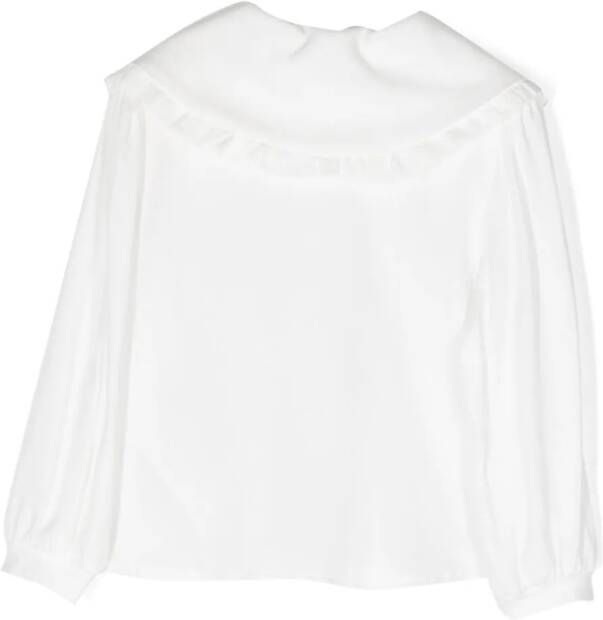 Monnalisa Shirt met geborduurd logo Wit