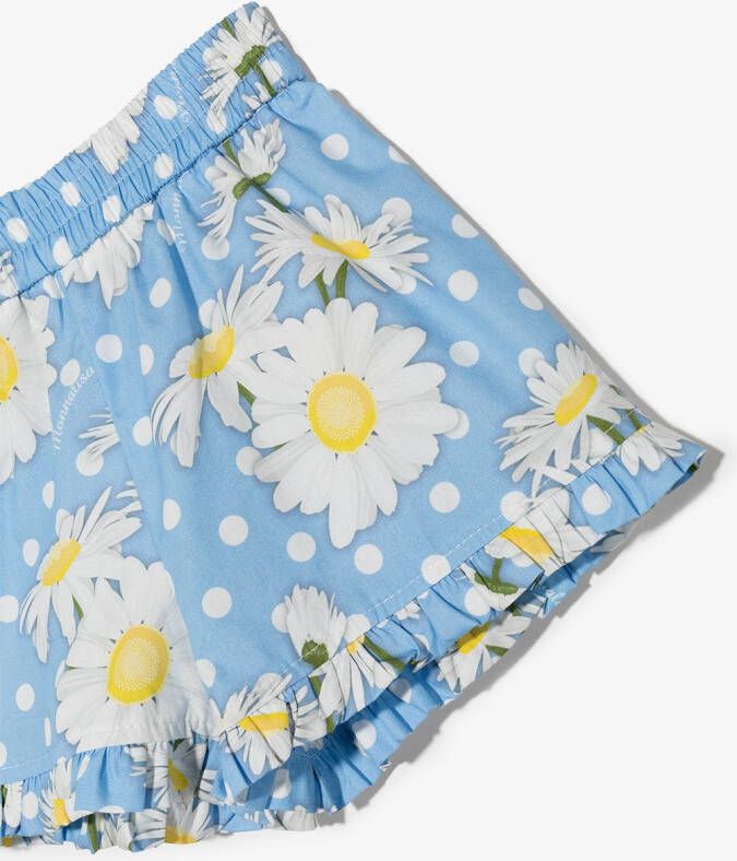 Monnalisa Shorts met bloemenprint Blauw