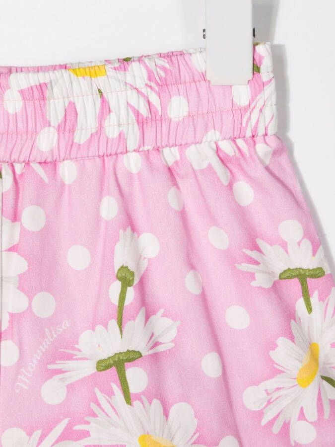 Monnalisa Shorts met bloemenprint Roze