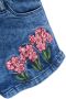Monnalisa Spijkershorts met geborduurde bloe Blauw - Thumbnail 3