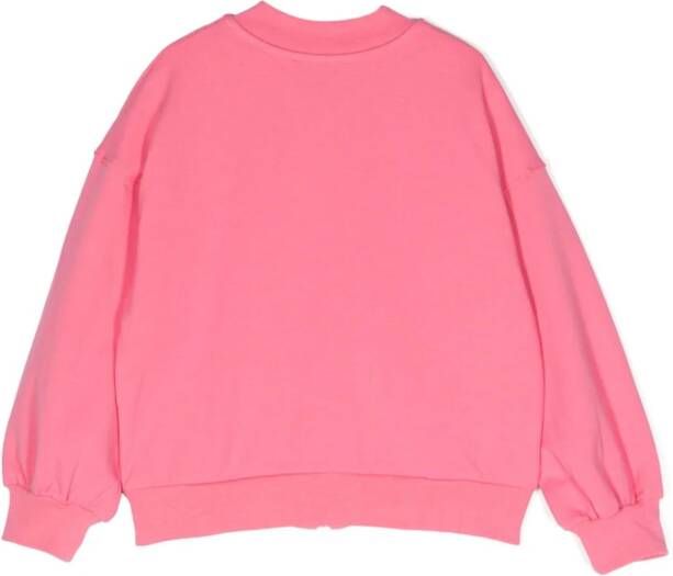 Monnalisa Sweater met bloemenpatch Roze