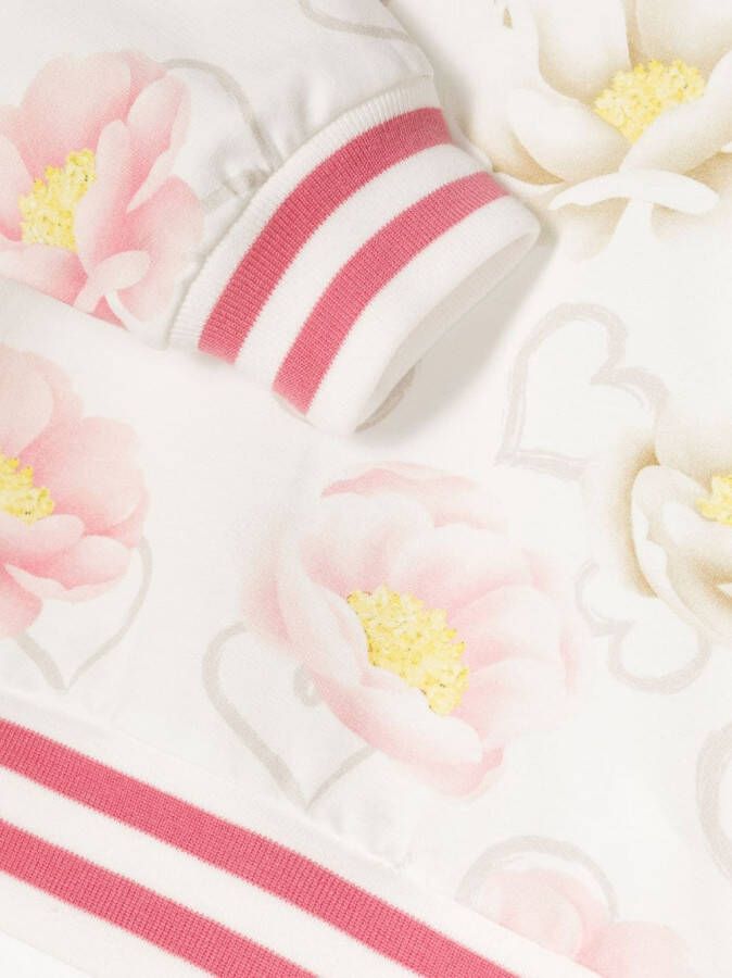 Monnalisa Sweater met bloemenprint Wit