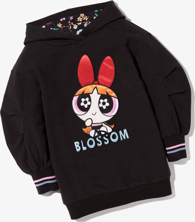 Monnalisa Sweaterjurk met strik print Zwart