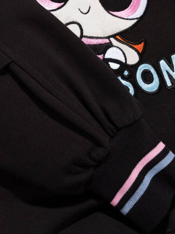 Monnalisa Sweaterjurk met strik print Zwart
