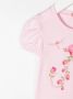 Monnalisa T-shirt met bloe print Roze - Thumbnail 3