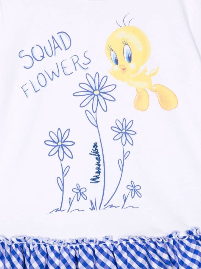 Monnalisa T-shirt met bloemenprint Wit