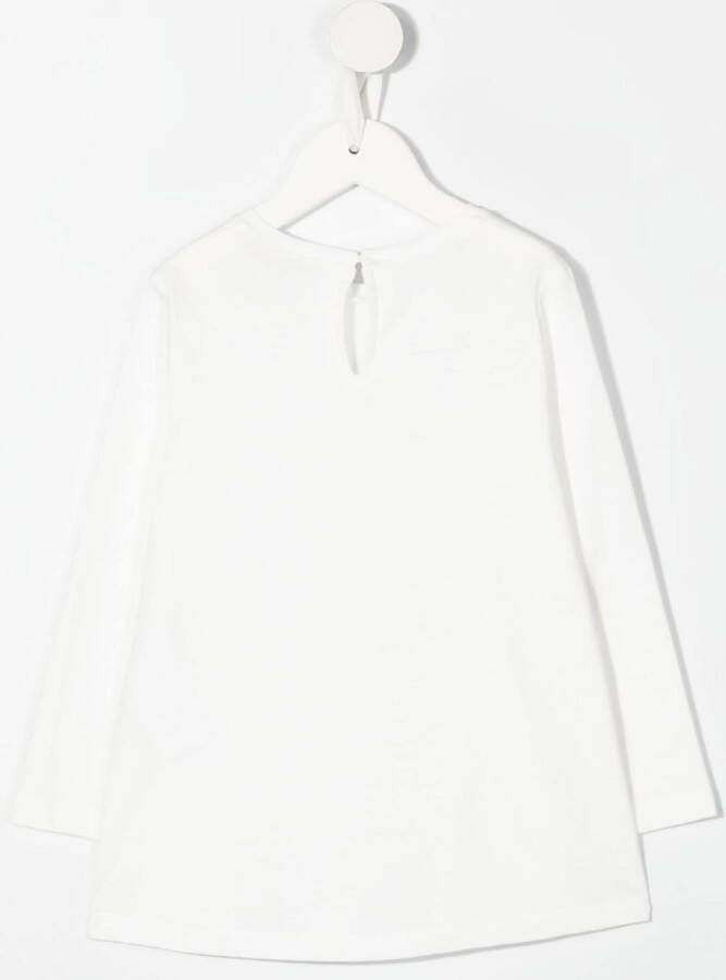 Monnalisa T-shirt met grafische print Wit
