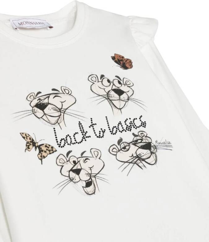 Monnalisa T-shirt met lange mouwen Wit