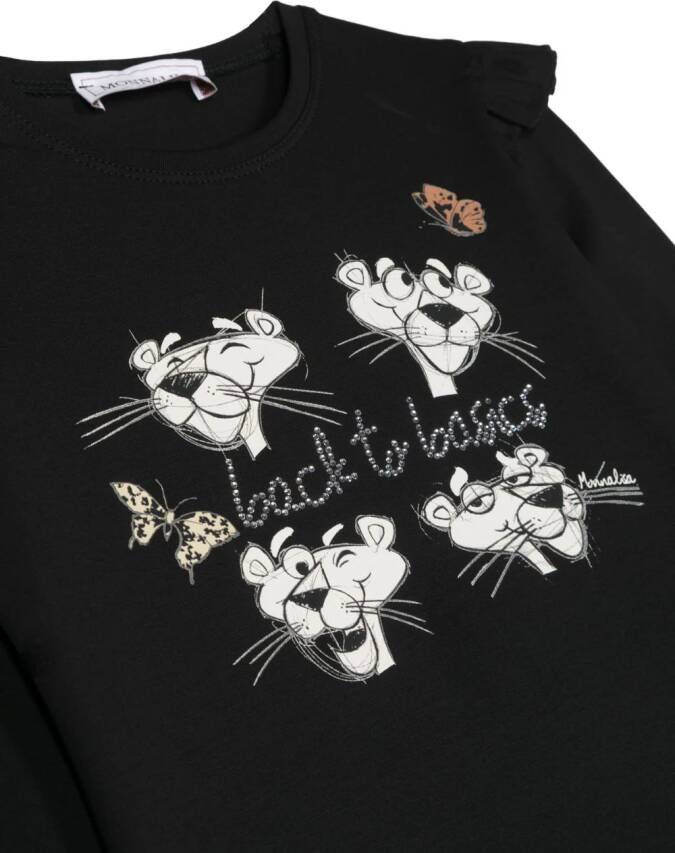 Monnalisa T-shirt met lange mouwen Zwart