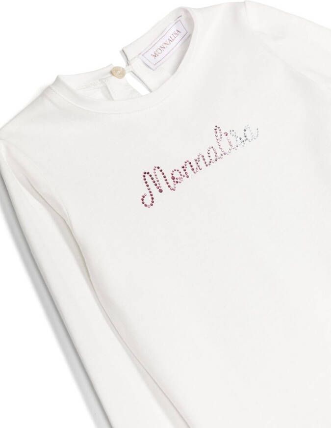 Monnalisa T-shirt met logo Wit