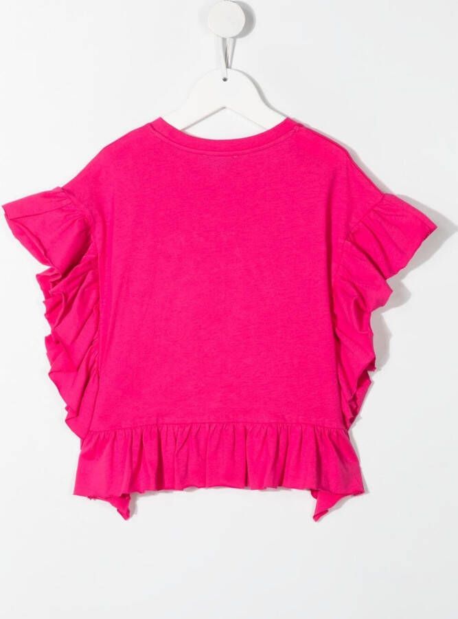 Monnalisa T-shirt met logoprint Roze