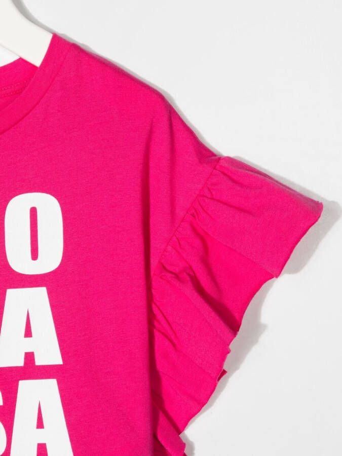 Monnalisa T-shirt met logoprint Roze