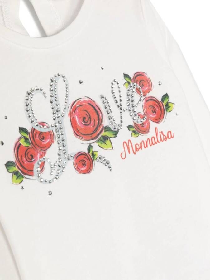 Monnalisa T-shirt met logoprint Wit