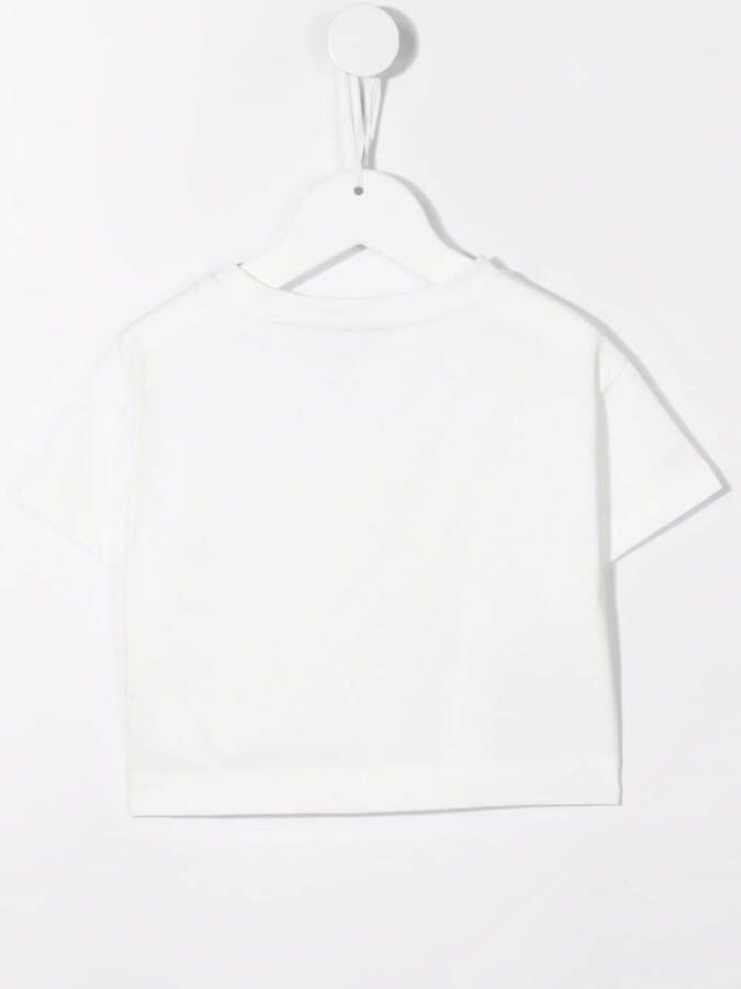 Monnalisa T-shirt met logoprint Wit