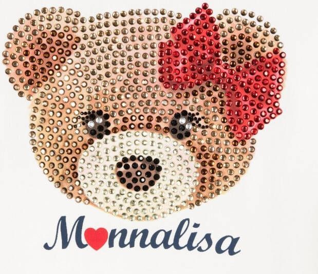 Monnalisa T-shirt met logoprint Wit