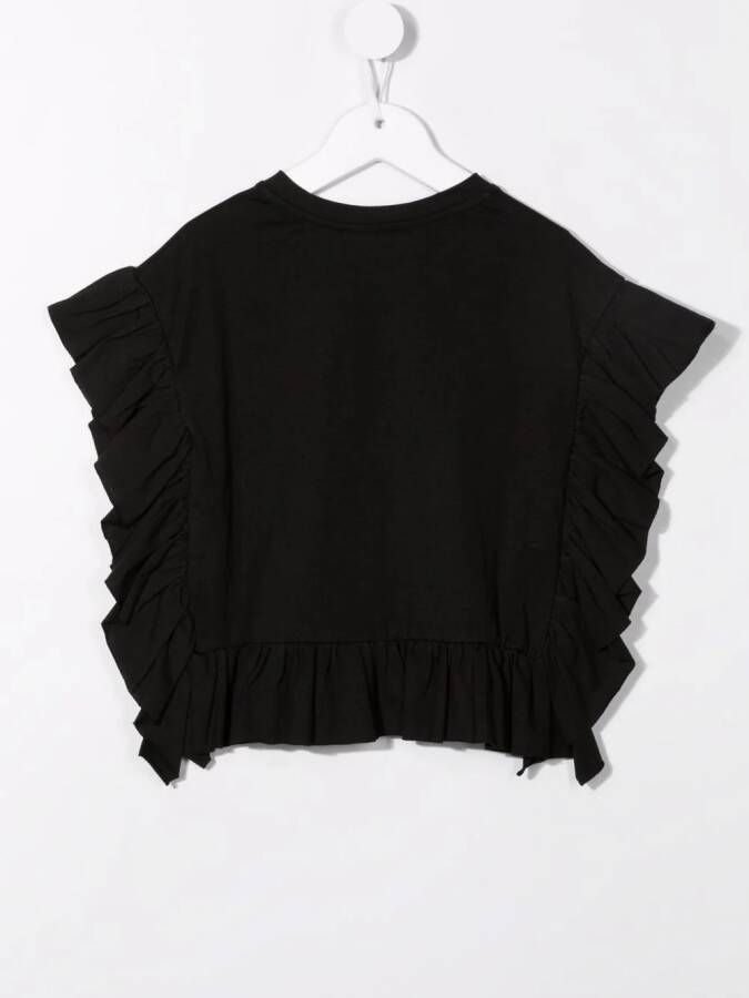 Monnalisa T-shirt met logoprint Zwart