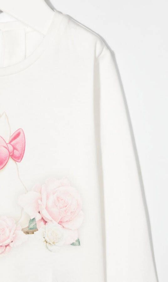 Monnalisa T-shirt met Maria patroon Wit