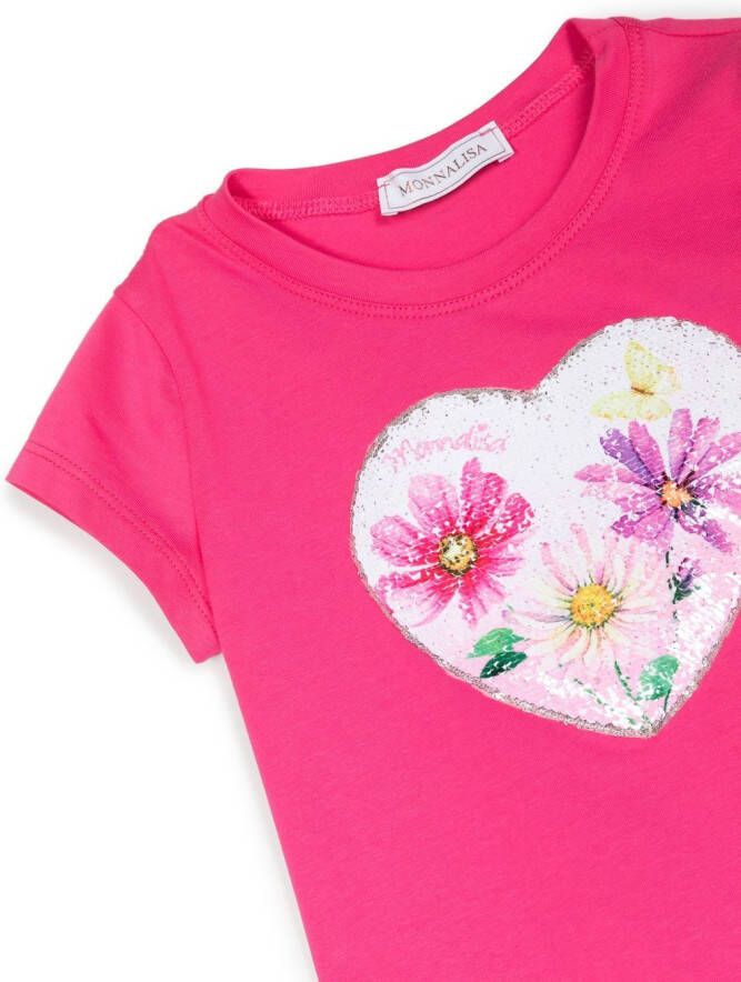 Monnalisa T-shirt met pailletten Roze