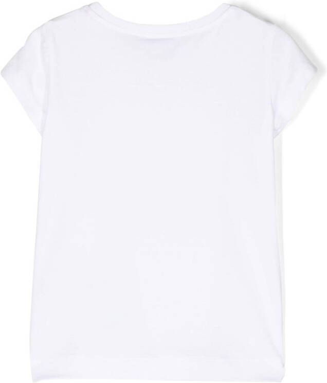 Monnalisa T-shirt met pailletten Wit
