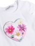 Monnalisa T-shirt met pailletten Wit - Thumbnail 3