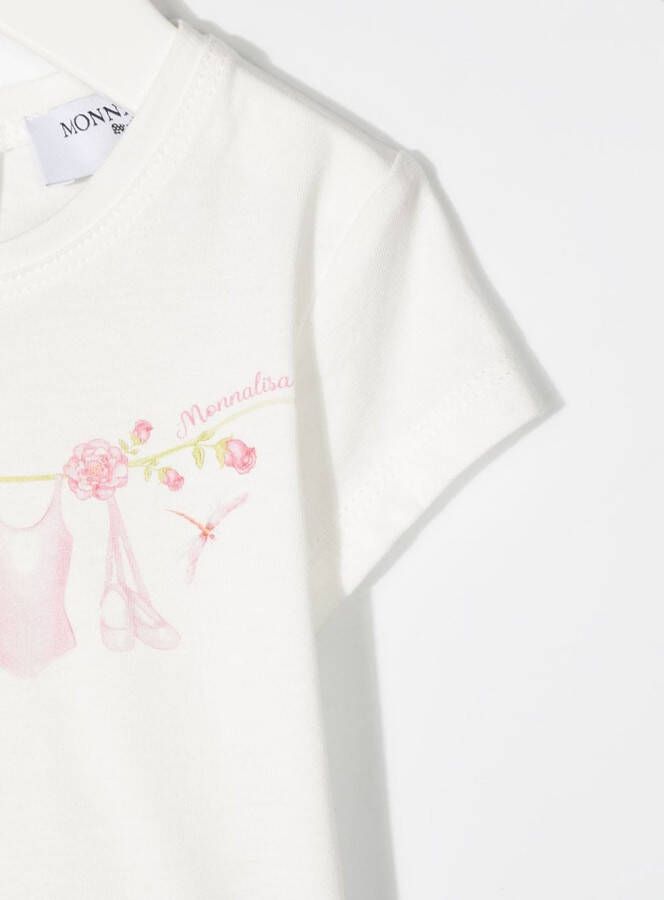 Monnalisa T-shirt met ruches Wit