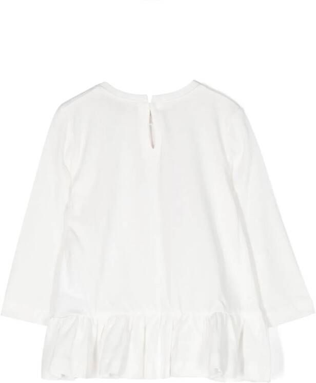 Monnalisa T-shirt met strikdetail Wit