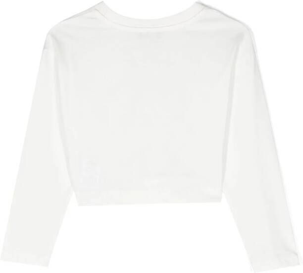 Monnalisa T-shirt met striksluiting Wit
