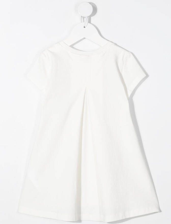 Monnalisa T-shirtjurk met bloemenprint Wit