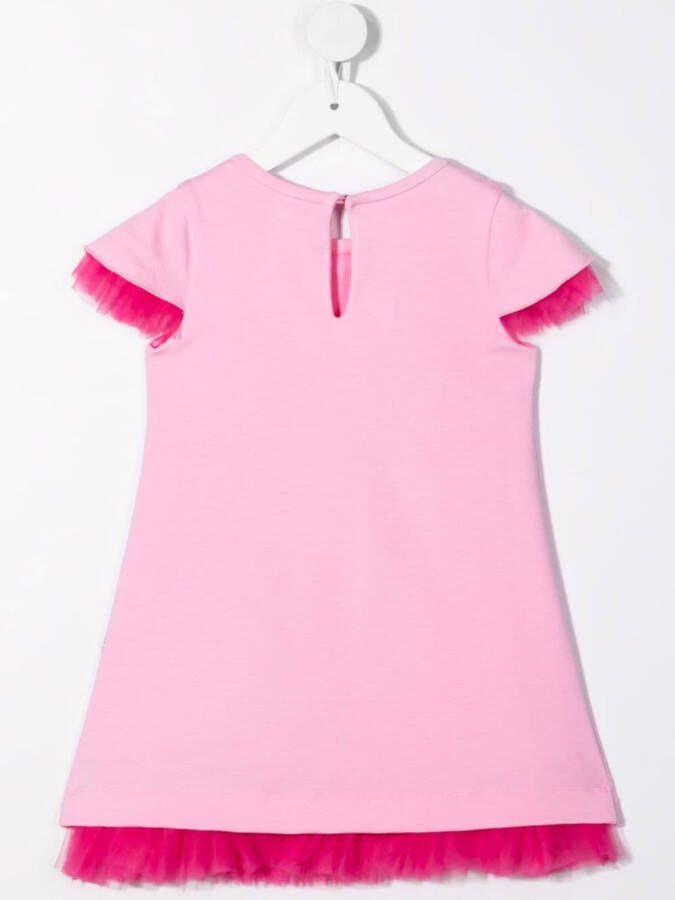 Monnalisa T-shirtjurk met heuptas Roze