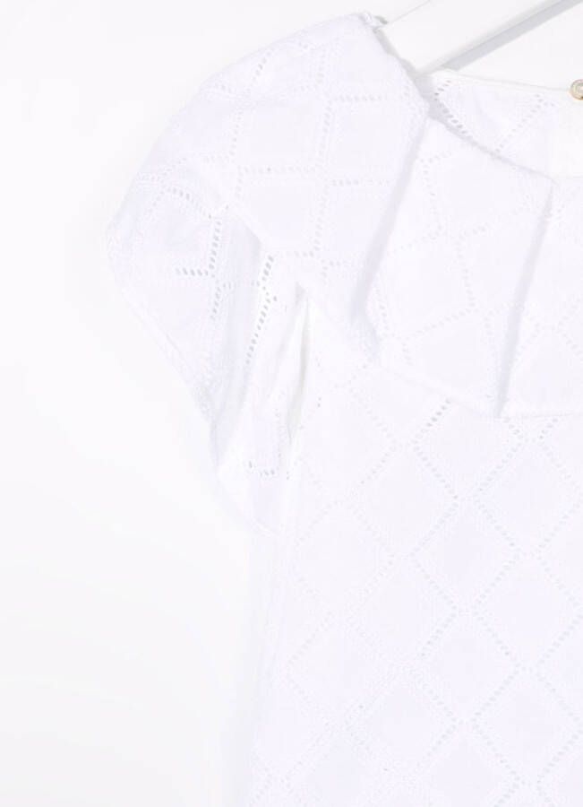 Monnalisa Top met geperforeerd design Wit