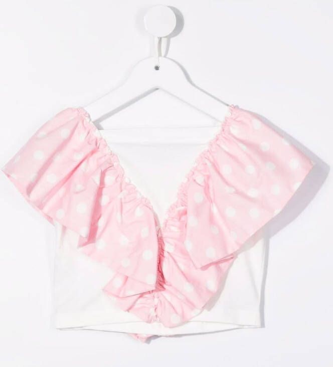 Monnalisa Top met ruche afwerking Roze