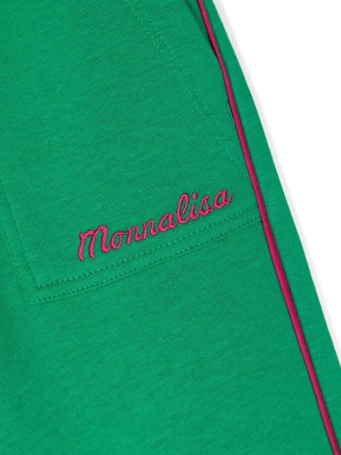Monnalisa Trainingsbroek met borduurwerk Groen