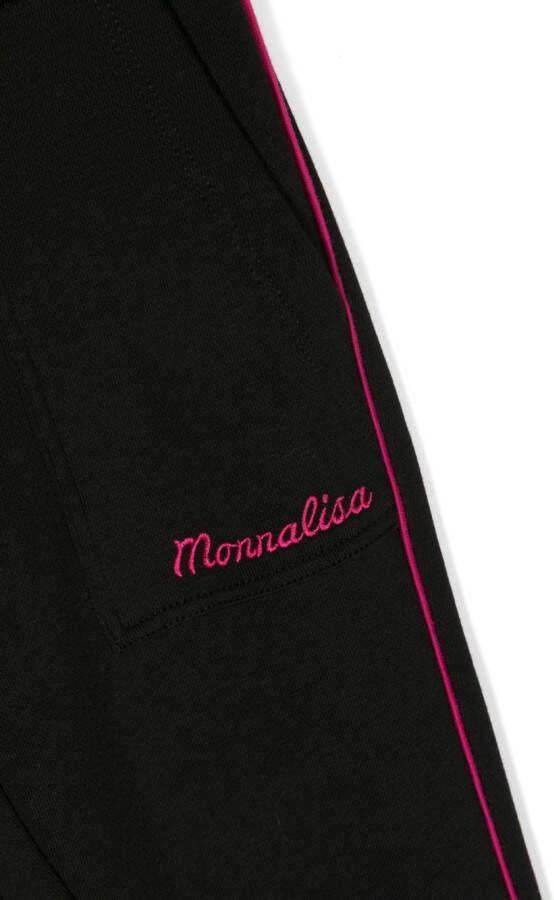 Monnalisa Trainingsbroek met borduurwerk Zwart