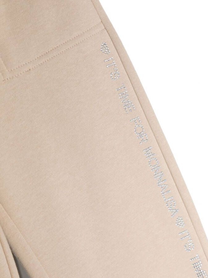 Monnalisa Trainingsbroek verfraaid met kristallen Beige