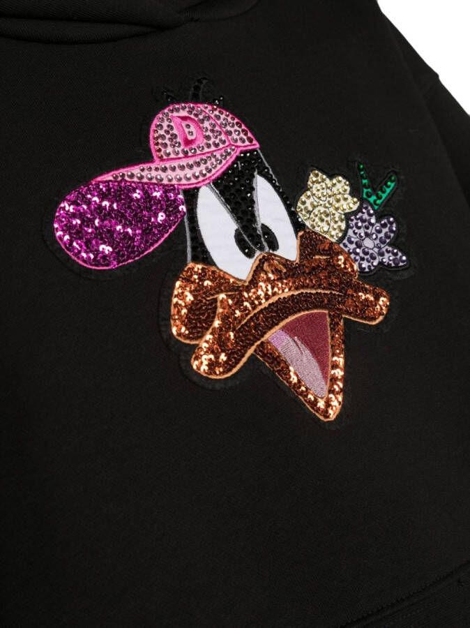 Monnalisa x Looney Tunes hoodie verfraaid met pailletten Zwart
