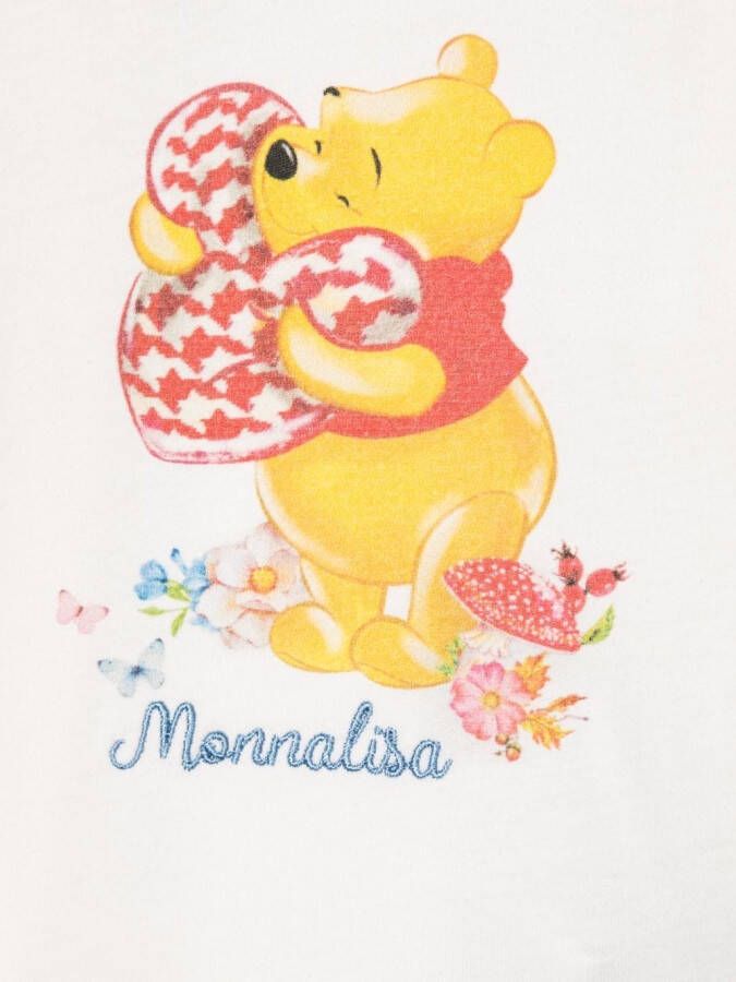 Monnalisa x Winnie the Pooh T-shirt met borduurwerk Wit