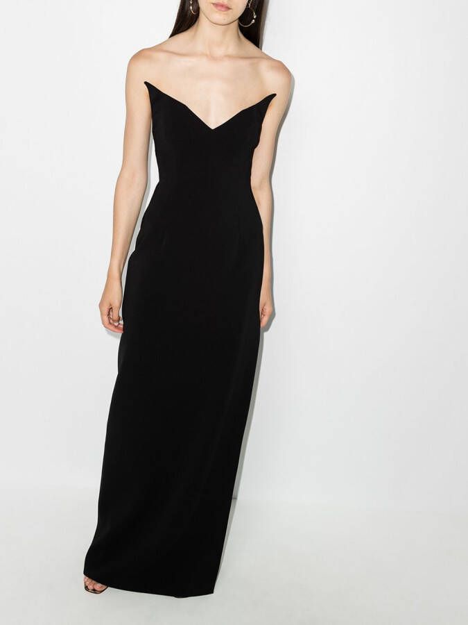 Mônot Strapless avondjurk Zwart
