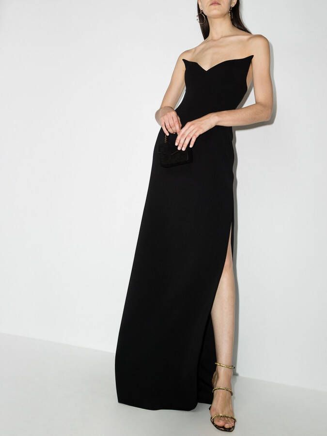 Mônot Strapless avondjurk Zwart