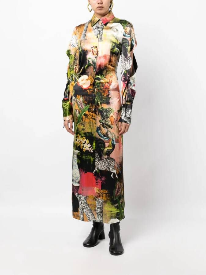 Monse Midi-jurk met veterdetail Zwart